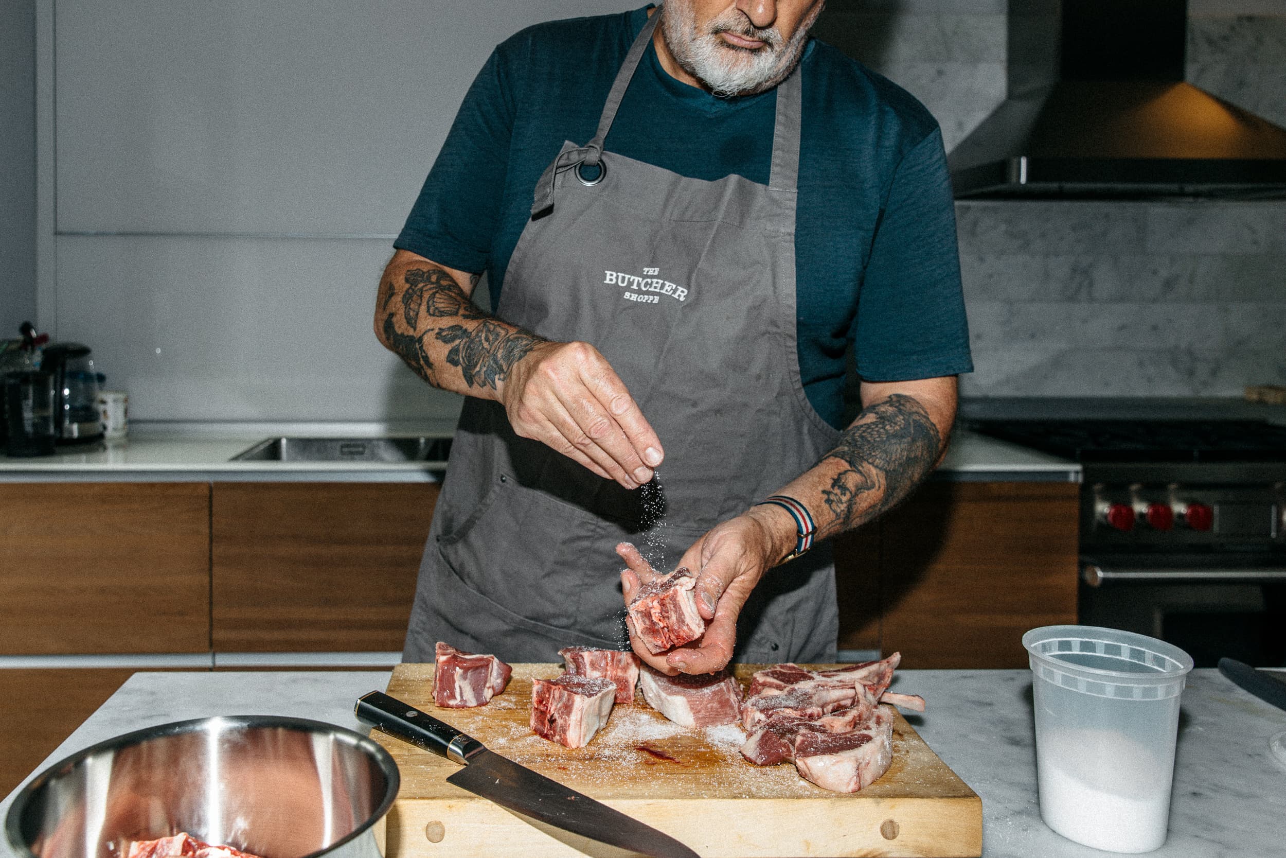 Chef plating a dish